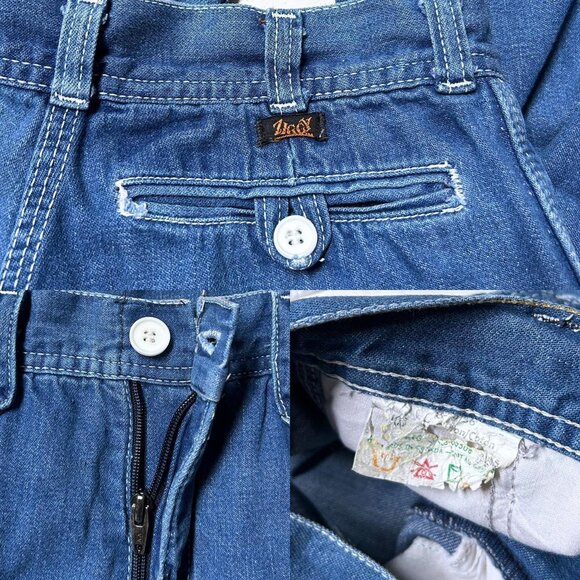 70s vintage highwaisted straight leg jeans boho long inseam faded Ziggy. - Picture 5 of 6
